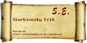 Sterbinszky Erik névjegykártya