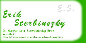 erik sterbinszky business card